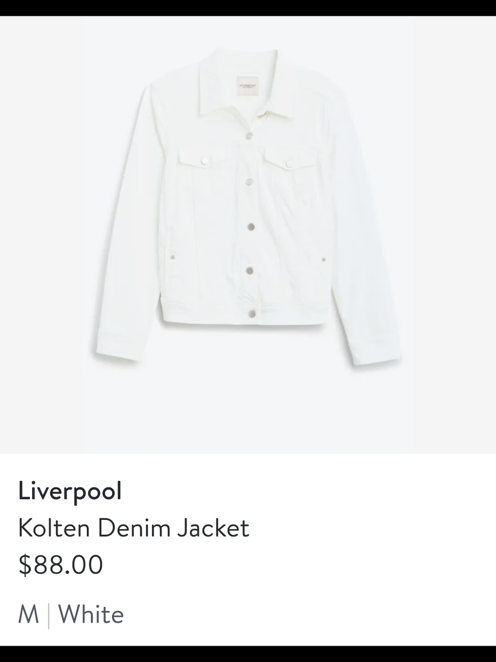 Liverpool White Denim Trucker Jacket